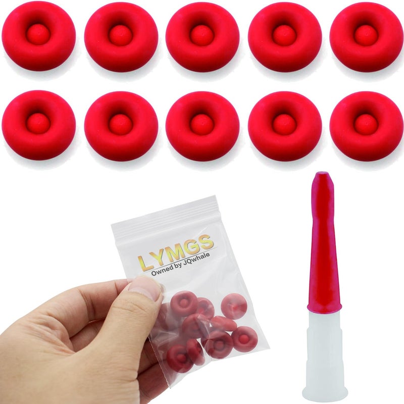 LYMGS Universal Fit Caulk Tube Latex Sealing Caps, Caulk Saver Cover Sealer for Sealing and Preserving Open Caulking Tube, Red 10 Pack - Image 1